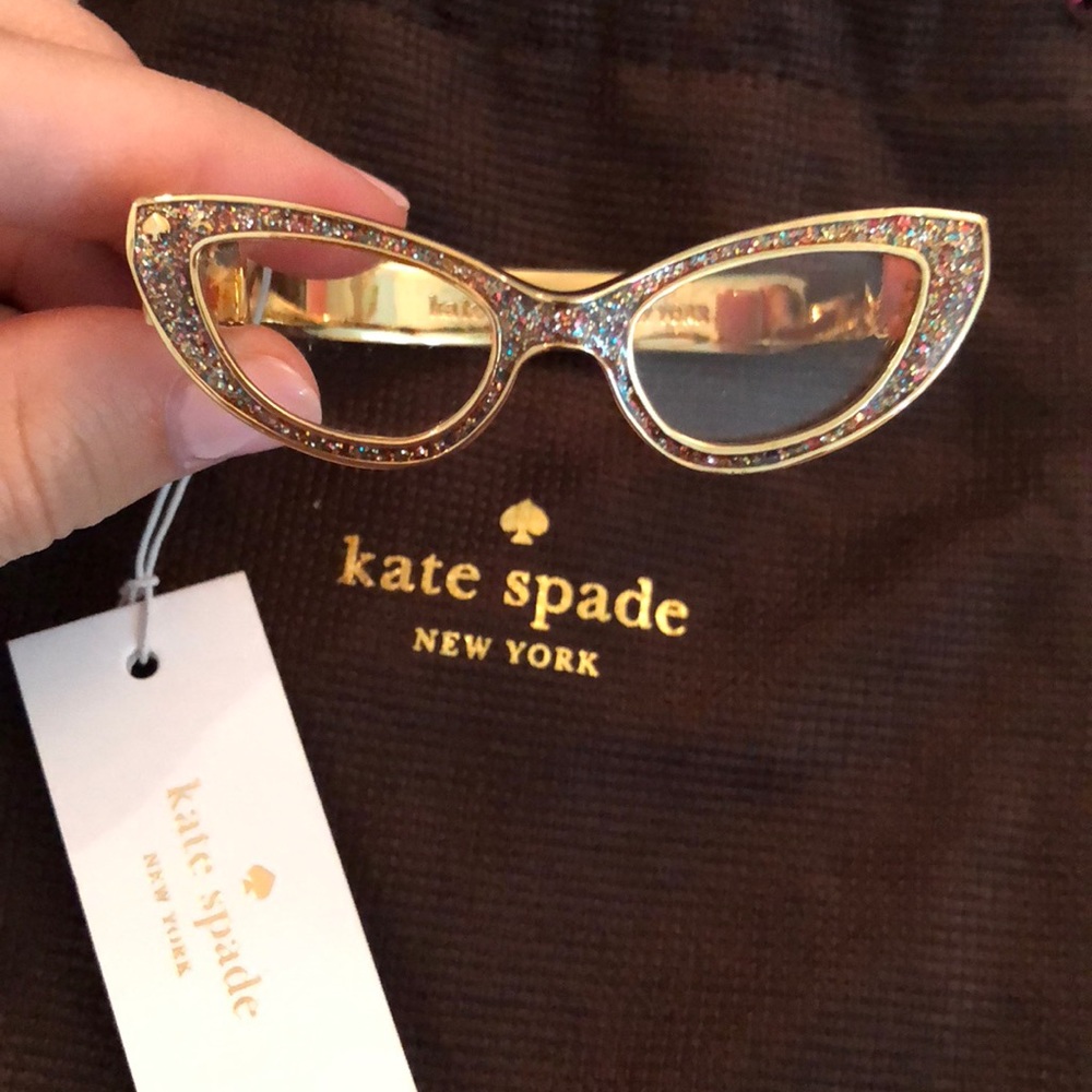 🎉NWT🎉 Kate Spade glasses Bracelet with glitter